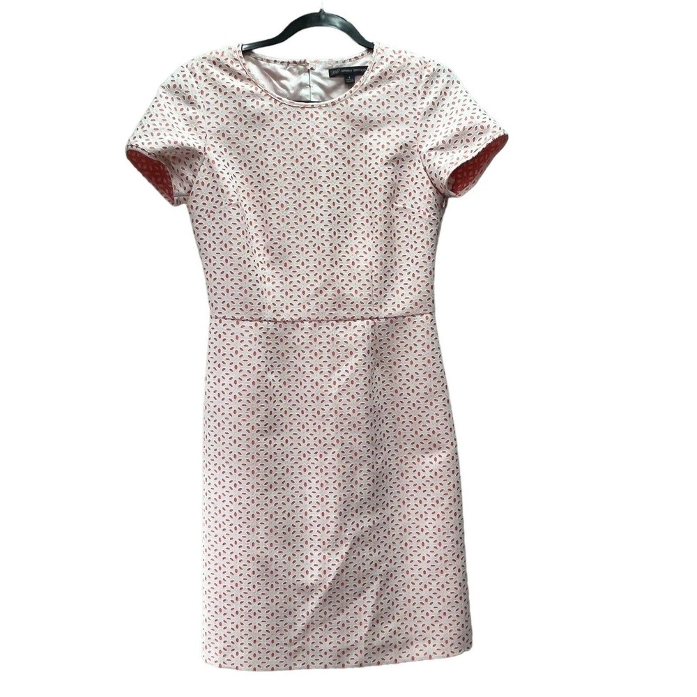 Brooks Brothers Dress Womens 4 Sheath Pink & White Eyelet Garden Party Dress.